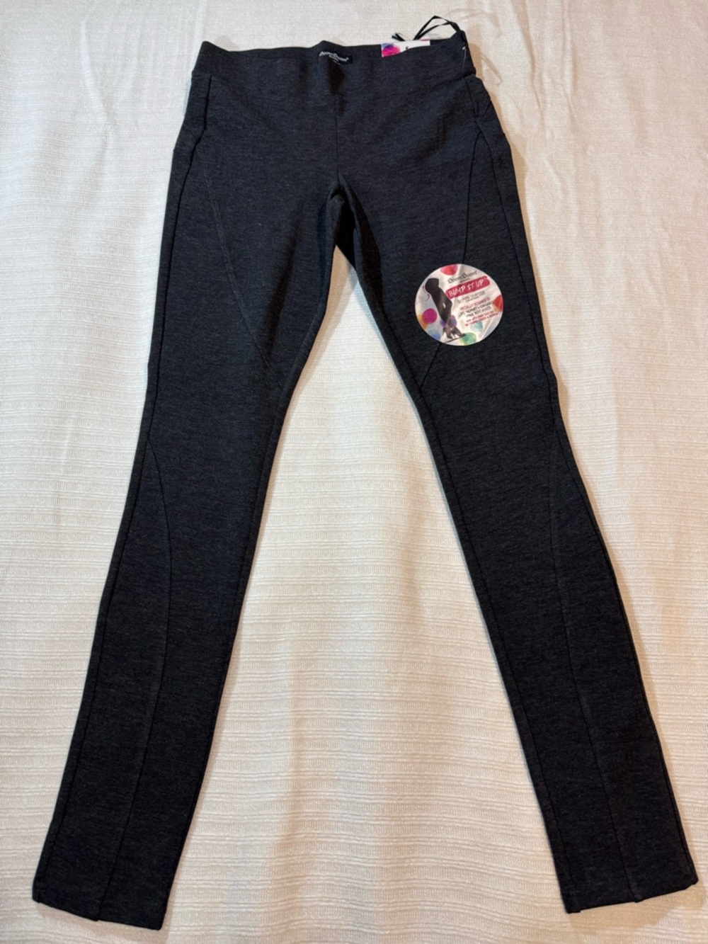 Boom Boom Jeans "Bump It Up" Butt Lifting Moto Leggings - Black- Size M